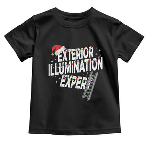 Funny Christmas Exterior Illumination Expert Toddler T Shirt Xmas Lights Decorator TS11 Black Print Your Wear