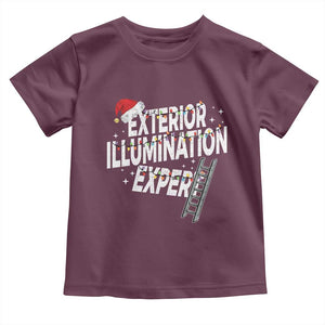 Funny Christmas Exterior Illumination Expert Toddler T Shirt Xmas Lights Decorator TS11 Maroon Print Your Wear