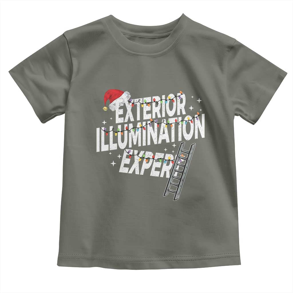 Funny Christmas Exterior Illumination Expert Toddler T Shirt Xmas Lights Decorator TS11 Military Green Print Your Wear