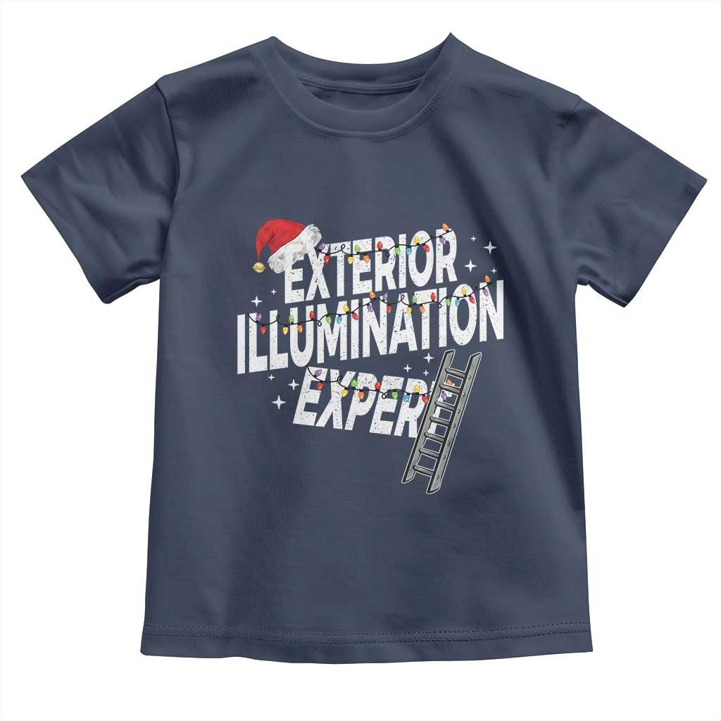 Funny Christmas Exterior Illumination Expert Toddler T Shirt Xmas Lights Decorator TS11 Navy Print Your Wear