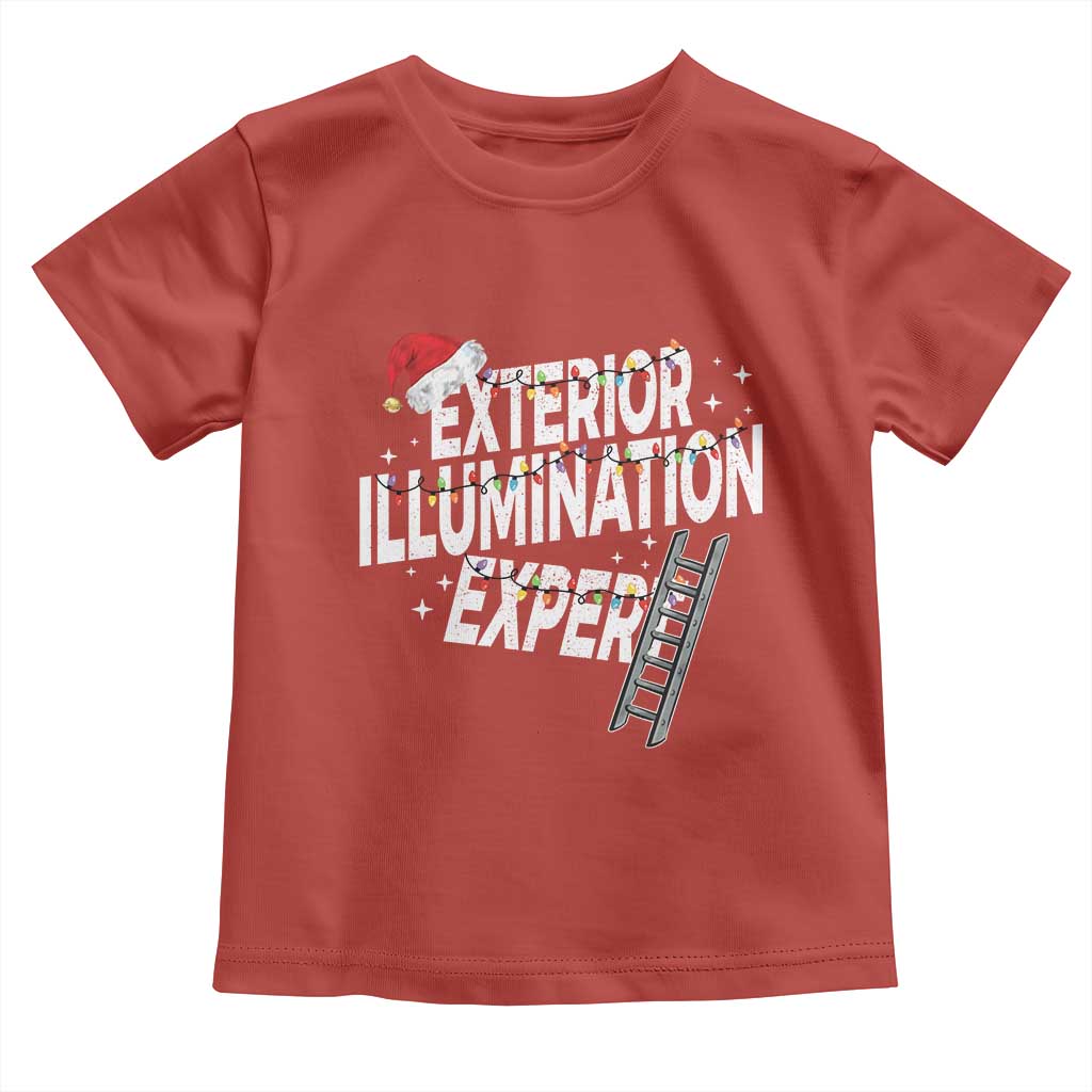 Funny Christmas Exterior Illumination Expert Toddler T Shirt Xmas Lights Decorator TS11 Red Print Your Wear