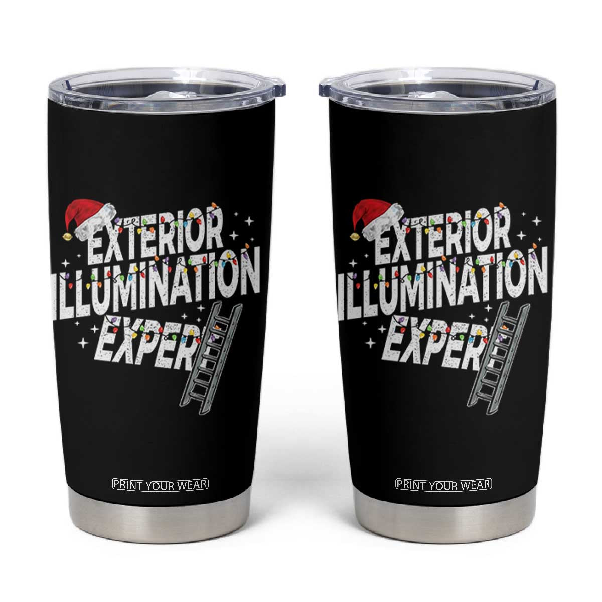 Funny Christmas Exterior Illumination Expert Tumbler Cup Xmas Lights Decorator TS11 Black Print Your Wear