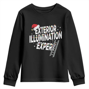 Funny Christmas Exterior Illumination Expert Youth Sweatshirt Xmas Lights Decorator TS11 Black Print Your Wear