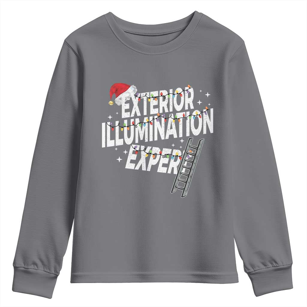 Funny Christmas Exterior Illumination Expert Youth Sweatshirt Xmas Lights Decorator TS11 Charcoal Print Your Wear