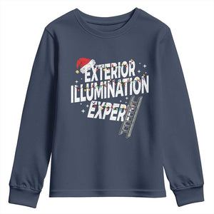 Funny Christmas Exterior Illumination Expert Youth Sweatshirt Xmas Lights Decorator TS11 Navy Print Your Wear