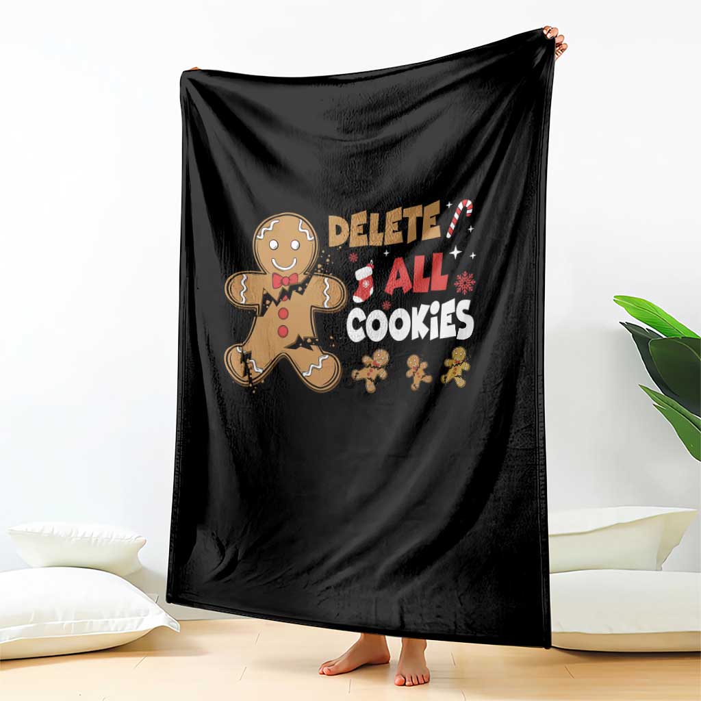 Funny Christmas Delete All Cookies Throw Blanket Xmas Gingerbread TS11 Print Your Wear