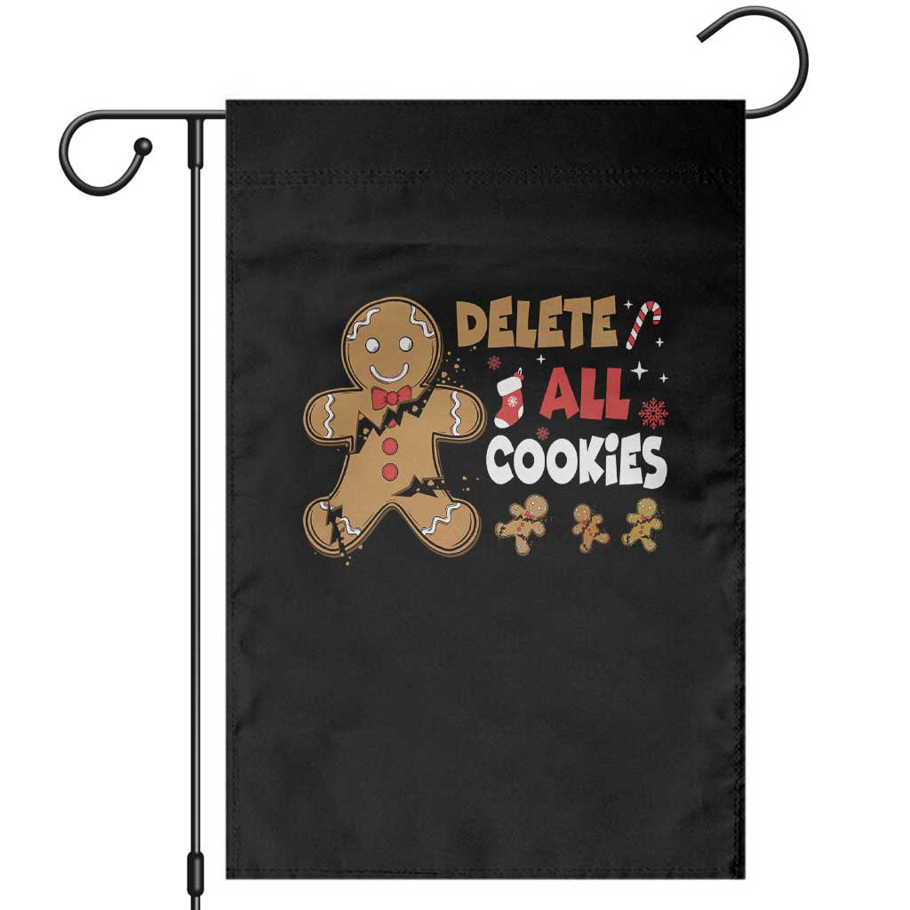 Funny Christmas Delete All Cookies Garden Flag Xmas Gingerbread TS11 Black Print Your Wear