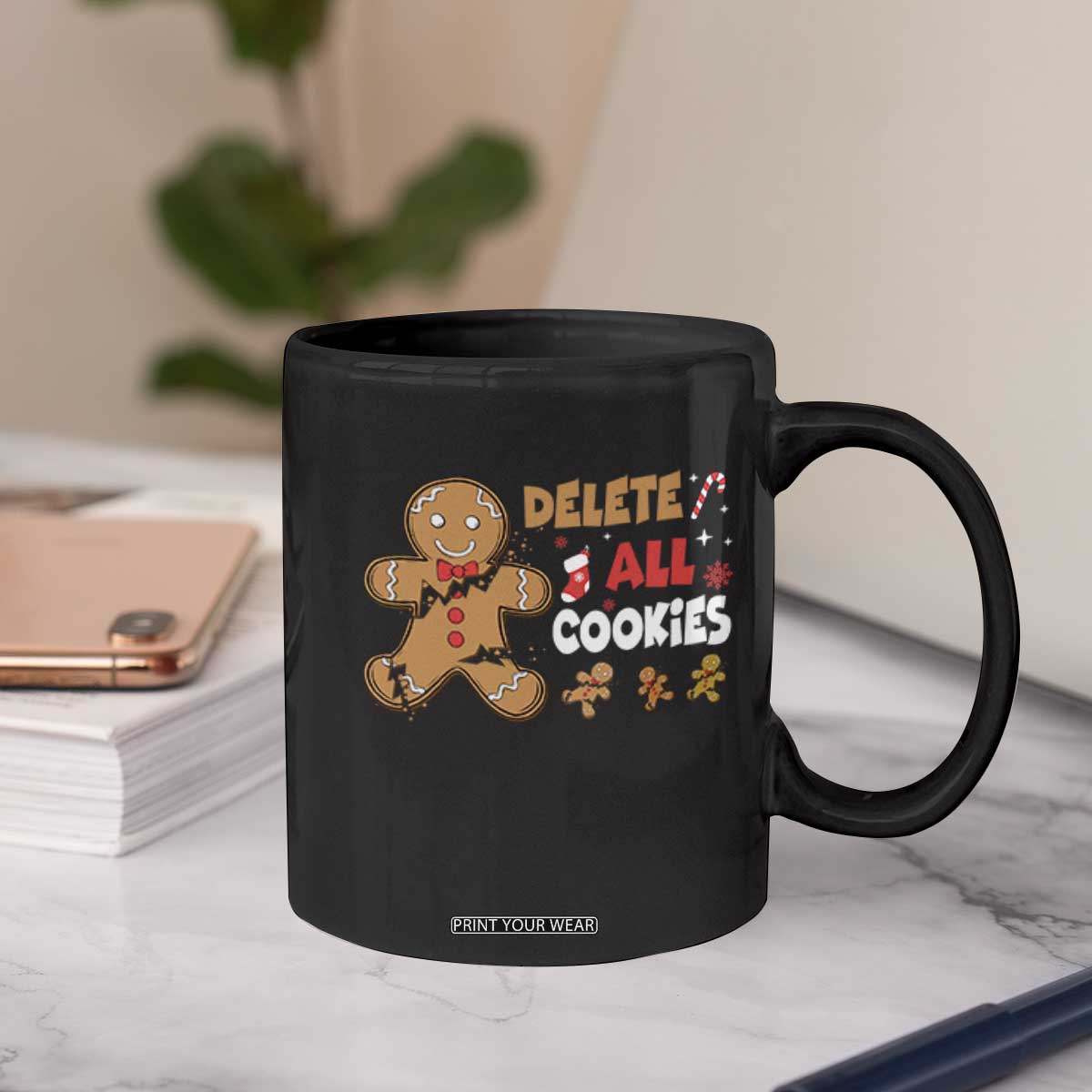 Funny Christmas Delete All Cookies Coffee Mug Xmas Gingerbread TS11 Print Your Wear