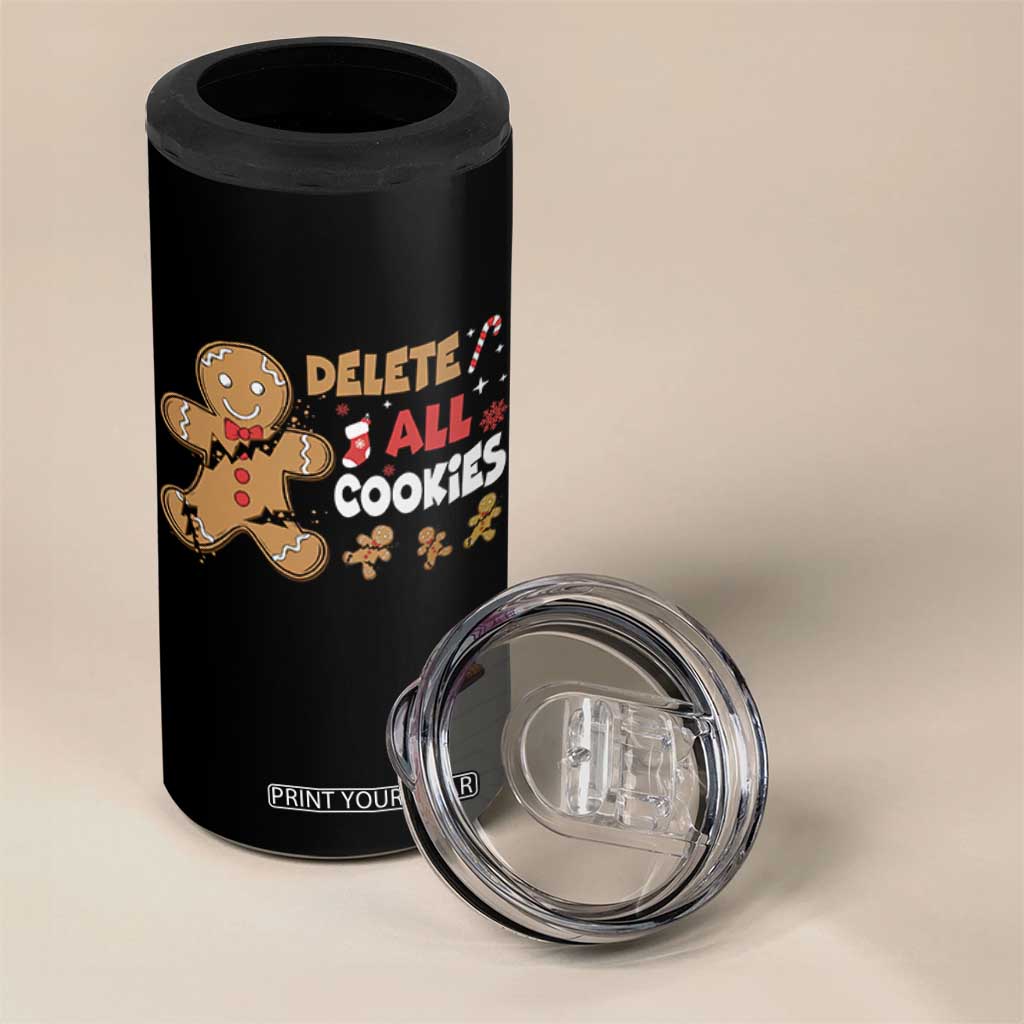 Funny Christmas Delete All Cookies 4 in 1 Can Cooler Tumbler Xmas Gingerbread TS11 Print Your Wear