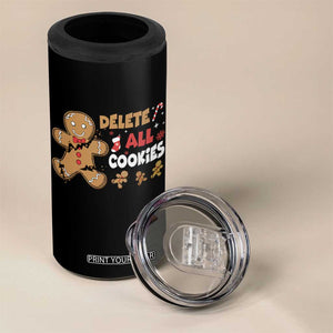 Funny Christmas Delete All Cookies 4 in 1 Can Cooler Tumbler Xmas Gingerbread TS11 Print Your Wear