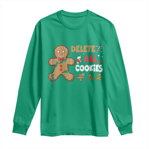 Funny Christmas Delete All Cookies Long Sleeve Shirt Xmas Gingerbread TS11 Irish Green Print Your Wear