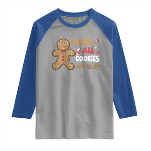 Funny Christmas Delete All Cookies Raglan Shirt Xmas Gingerbread TS11 Sport Gray Royal Print Your Wear
