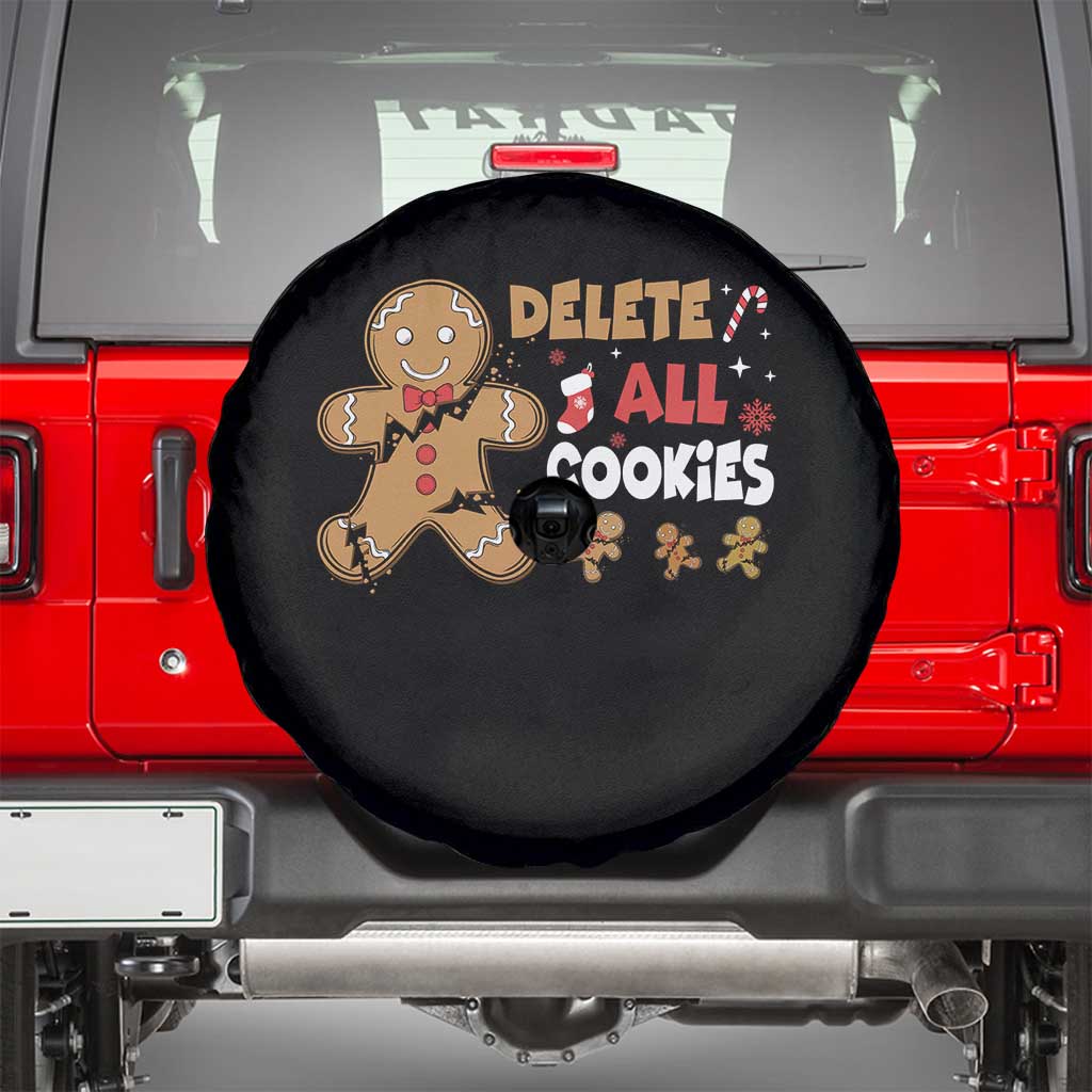Funny Christmas Delete All Cookies Spare Tire Cover Xmas Gingerbread TS11 Black Print Your Wear