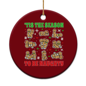Funny Xmas Tis The Season To Be Naughty Ceramic Ornament Xmas Adult Humor Gingerbread TS11 1pc Red Print Your Wear