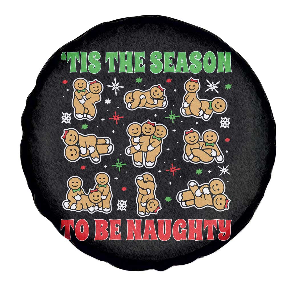 Funny Xmas Tis The Season To Be Naughty Spare Tire Cover Xmas Adult Humor Gingerbread TS11 Print Your Wear