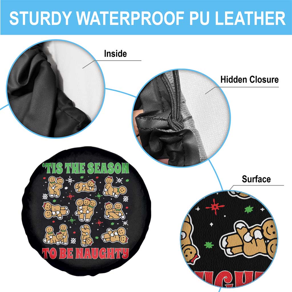 Funny Xmas Tis The Season To Be Naughty Spare Tire Cover Xmas Adult Humor Gingerbread TS11 Print Your Wear