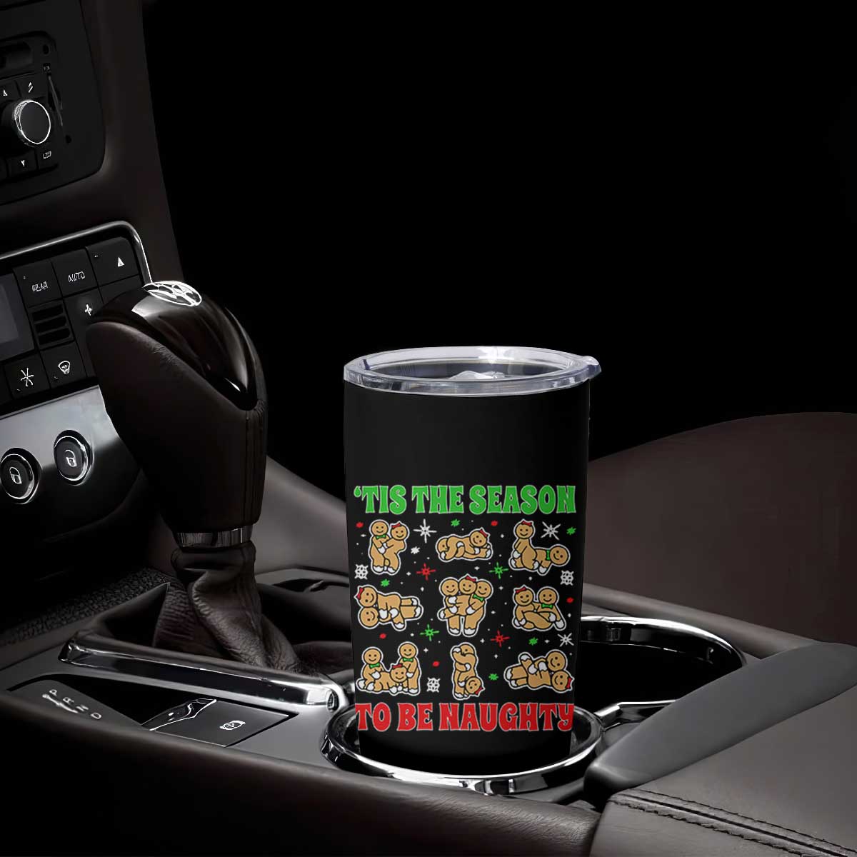 Funny Xmas Tis The Season To Be Naughty Tumbler Cup Xmas Adult Humor Gingerbread TS11 Print Your Wear