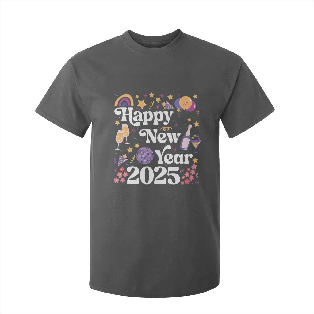 Happy New Year 2025 T Shirt For Kid Cute New Year's Eve Party TS11 Dark Heather Print Your Wear