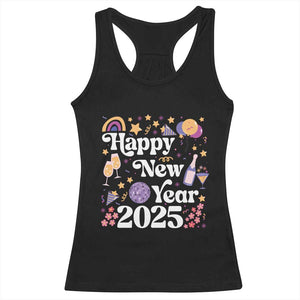 Happy New Year 2025 Racerback Tank Top Cute New Year's Eve Party TS11 Black Print Your Wear