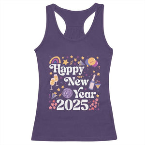 Happy New Year 2025 Racerback Tank Top Cute New Year's Eve Party TS11 Purple Print Your Wear
