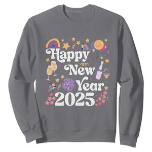Happy New Year 2025 Sweatshirt Cute New Year's Eve Party TS11 Charcoal Print Your Wear