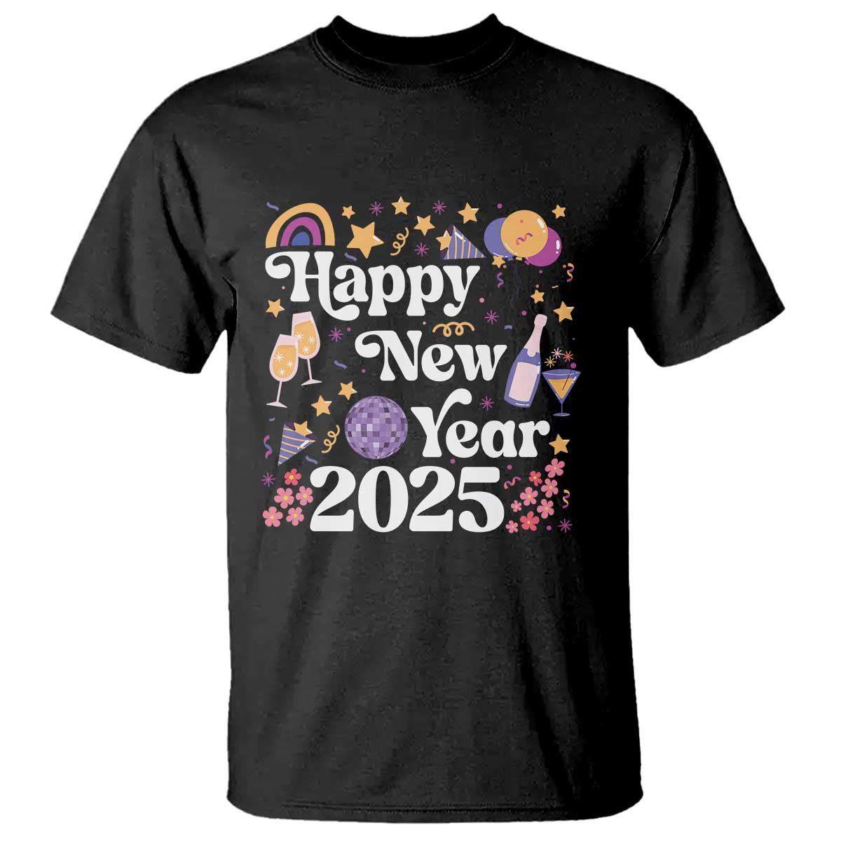 Happy New Year 2025 T Shirt Cute New Year's Eve Party TS11 Black Print Your Wear