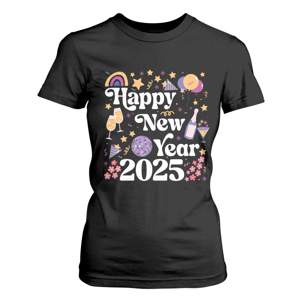 Happy New Year 2025 T Shirt For Women Cute New Year's Eve Party TS11 Black Print Your Wear