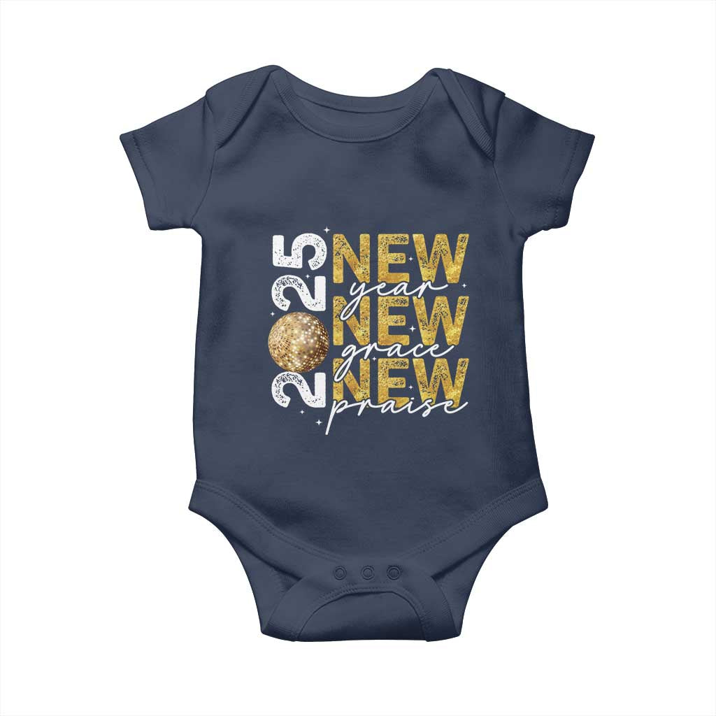 New Year New Grace New Praise 2025 Baby Onesie TS11 Navy Print Your Wear