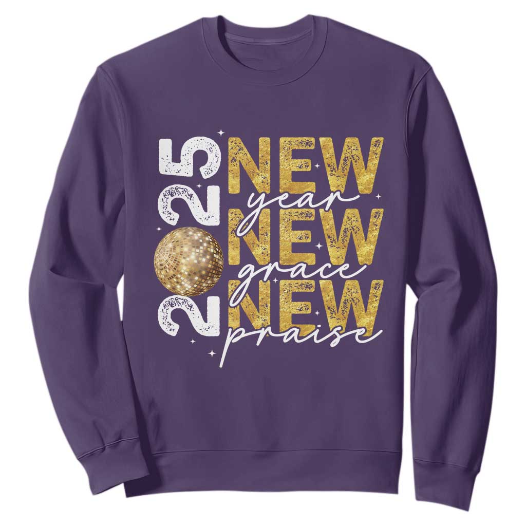 New Year New Grace New Praise 2025 Sweatshirt TS11 Purple Print Your Wear