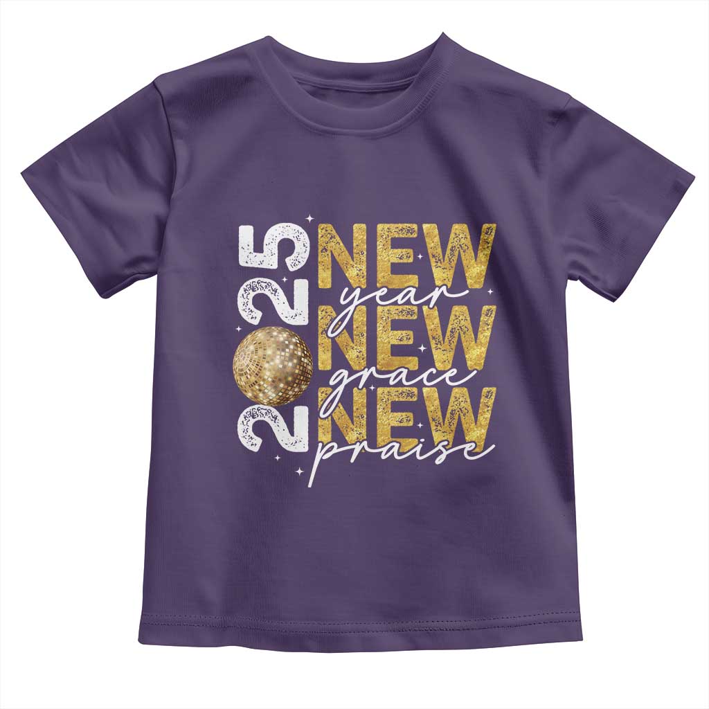 New Year New Grace New Praise 2025 Toddler T Shirt TS11 Purple Print Your Wear