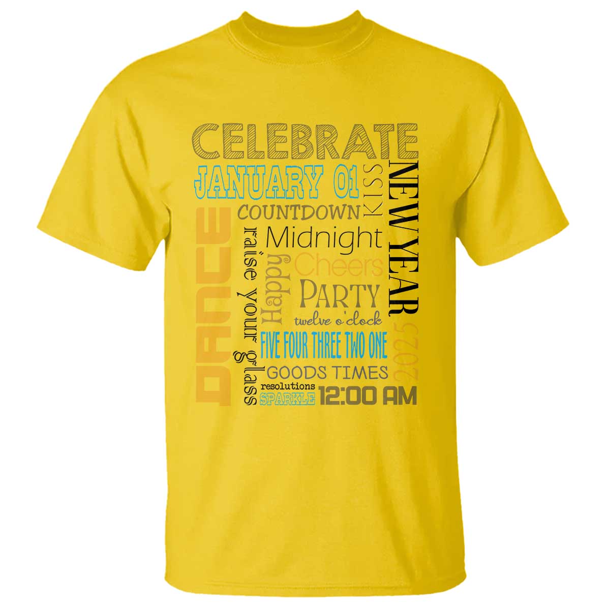 Happy New Year 2025 T Shirt New Year's Eve Activities TS11 Daisy Print Your Wear