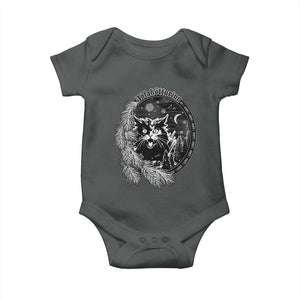 Funny Yule Black Cat Mistletoe Jolakotturinn Baby Onesie TS11 Dark Heather Print Your Wear