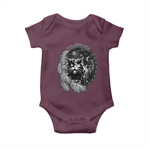 Funny Yule Black Cat Mistletoe Jolakotturinn Baby Onesie TS11 Maroon Print Your Wear