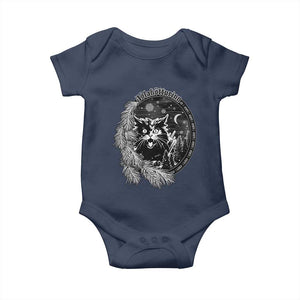 Funny Yule Black Cat Mistletoe Jolakotturinn Baby Onesie TS11 Navy Print Your Wear