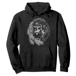 Funny Yule Black Cat Mistletoe Jolakotturinn Hoodie TS11 Black Print Your Wear