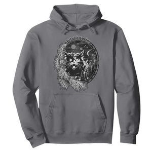 Funny Yule Black Cat Mistletoe Jolakotturinn Hoodie TS11 Charcoal Print Your Wear