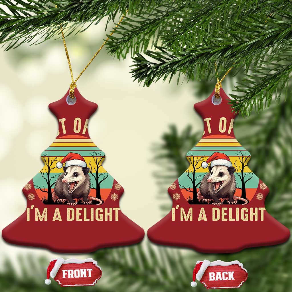 Funny First Of All I'm A Delight Christmas Ornament Angry Opossum Possum Xmas TS11 Christmas Tree Red Print Your Wear