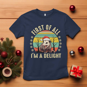 Funny First Of All I'm A Delight T Shirt Angry Opossum Possum Christmas TS11 Navy Print Your Wear