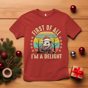 Funny First Of All I'm A Delight T Shirt Angry Opossum Possum Christmas TS11 Red Print Your Wear