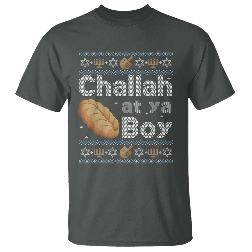 Funny Hanukkah T Shirt Challah At Ya Boy Jewish Holiday TS11 Dark Heather Print Your Wear