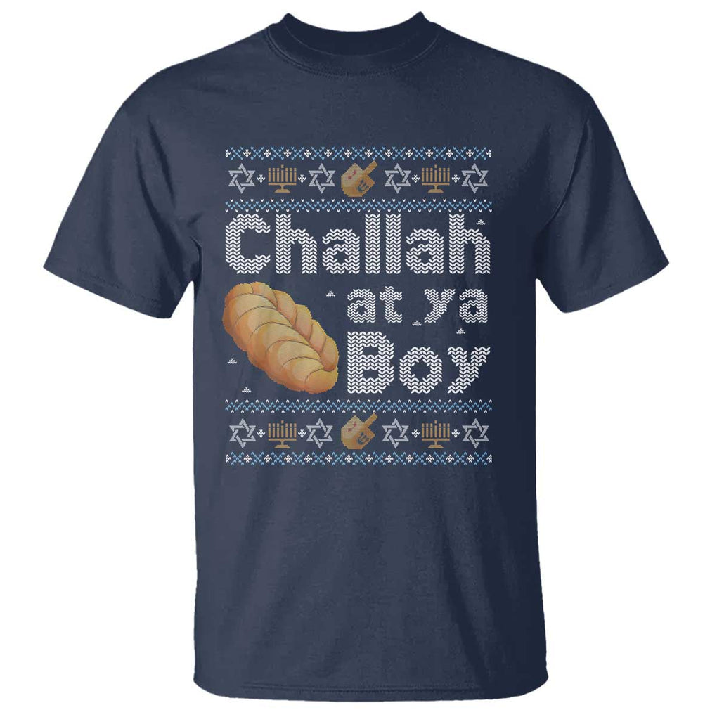 Funny Hanukkah T Shirt Challah At Ya Boy Jewish Holiday TS11 Navy Print Your Wear