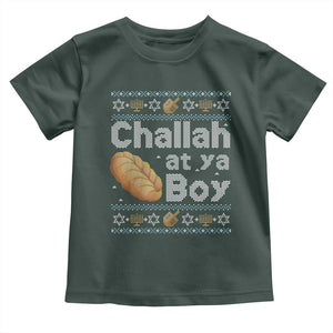 Funny Hanukkah Toddler T Shirt Challah At Ya Boy Jewish Holiday TS11 Dark Forest Green Print Your Wear
