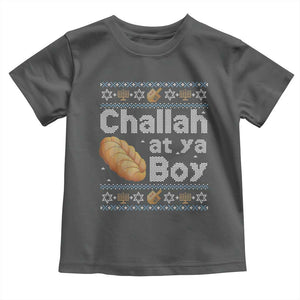 Funny Hanukkah Toddler T Shirt Challah At Ya Boy Jewish Holiday TS11 Dark Heather Print Your Wear