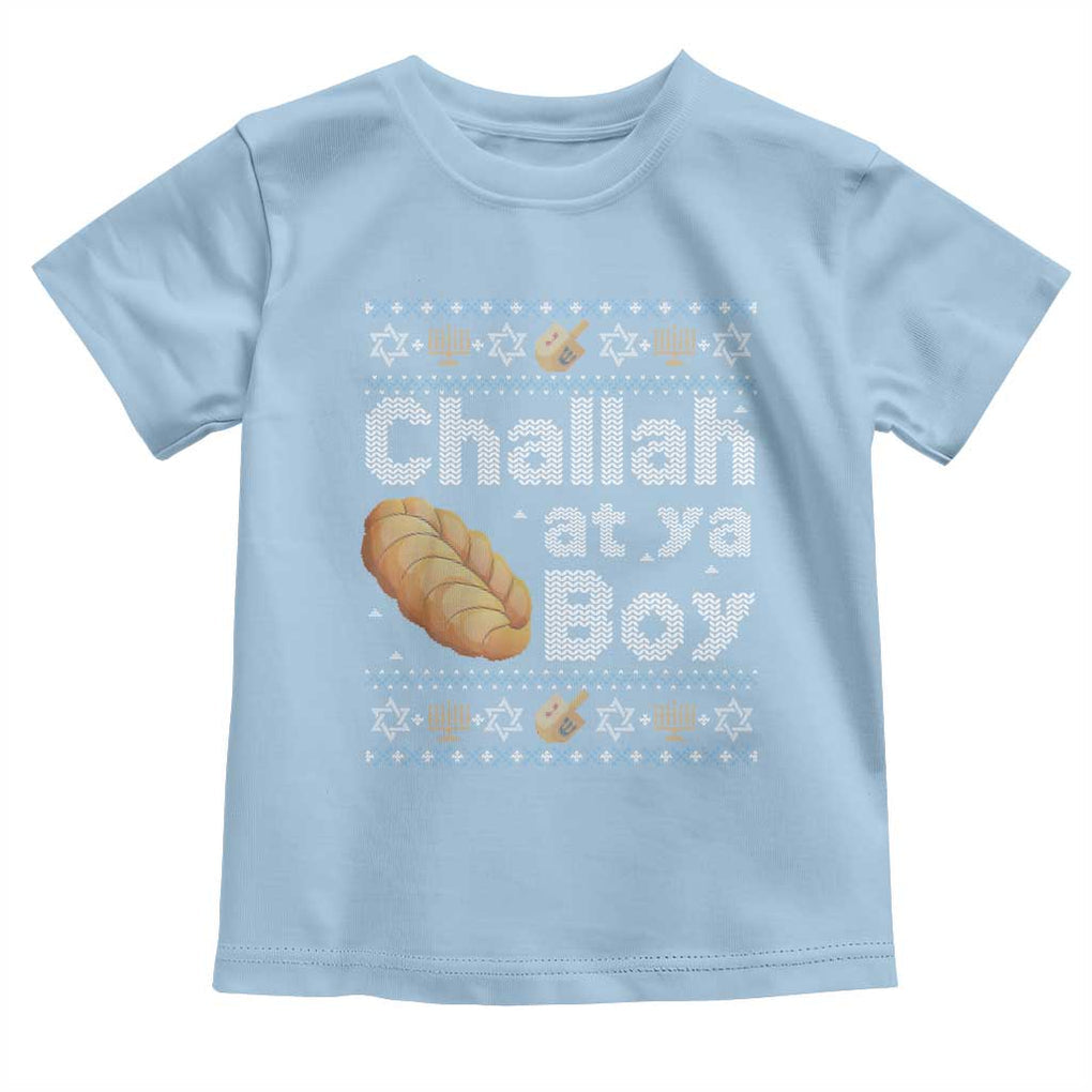 Funny Hanukkah Toddler T Shirt Challah At Ya Boy Jewish Holiday TS11 Light Blue Print Your Wear