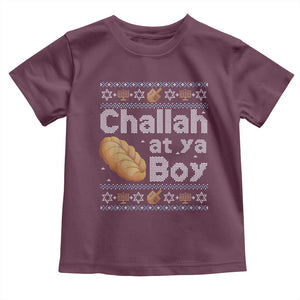 Funny Hanukkah Toddler T Shirt Challah At Ya Boy Jewish Holiday TS11 Maroon Print Your Wear