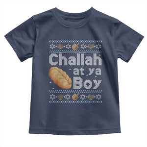 Funny Hanukkah Toddler T Shirt Challah At Ya Boy Jewish Holiday TS11 Navy Print Your Wear