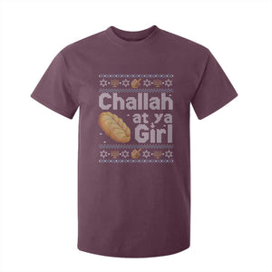 Funny Hanukkah T Shirt For Kid Challah At Ya Girl Jewish Holiday TS11 Maroon Print Your Wear