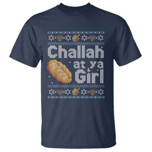 Funny Hanukkah T Shirt Challah At Ya Girl Jewish Holiday TS11 Navy Print Your Wear