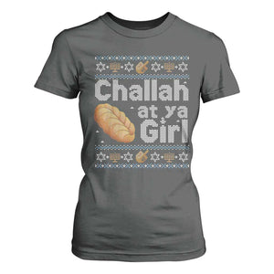 Funny Hanukkah T Shirt For Women Challah At Ya Girl Jewish Holiday TS11 Dark Heather Print Your Wear