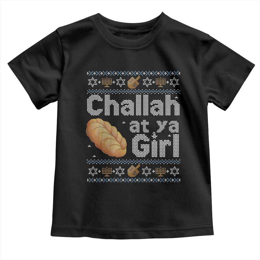 Funny Hanukkah Toddler T Shirt Challah At Ya Girl Jewish Holiday TS11 Black Print Your Wear